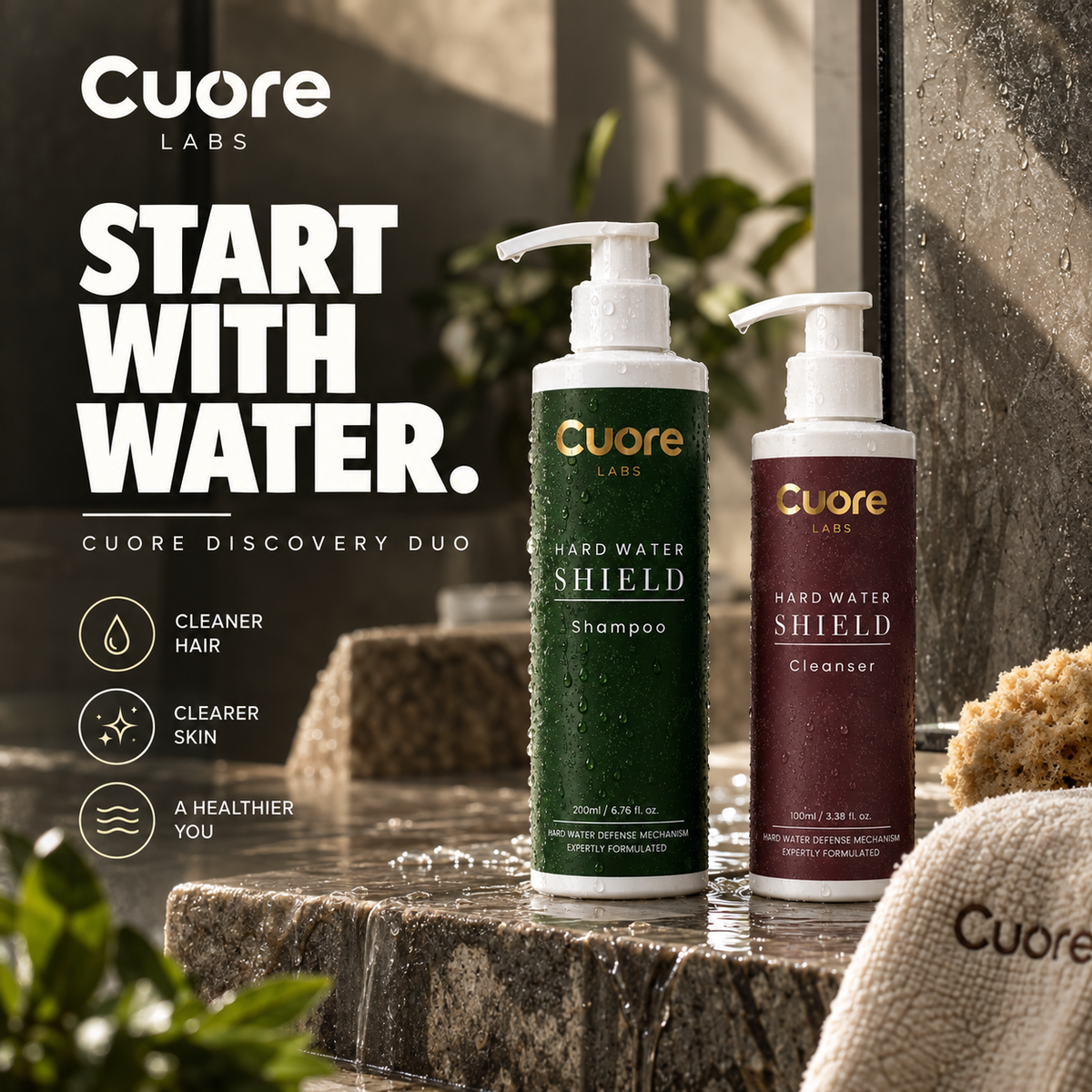 Cuore Discovery Duo — Hard Water Shampoo + Cleanser