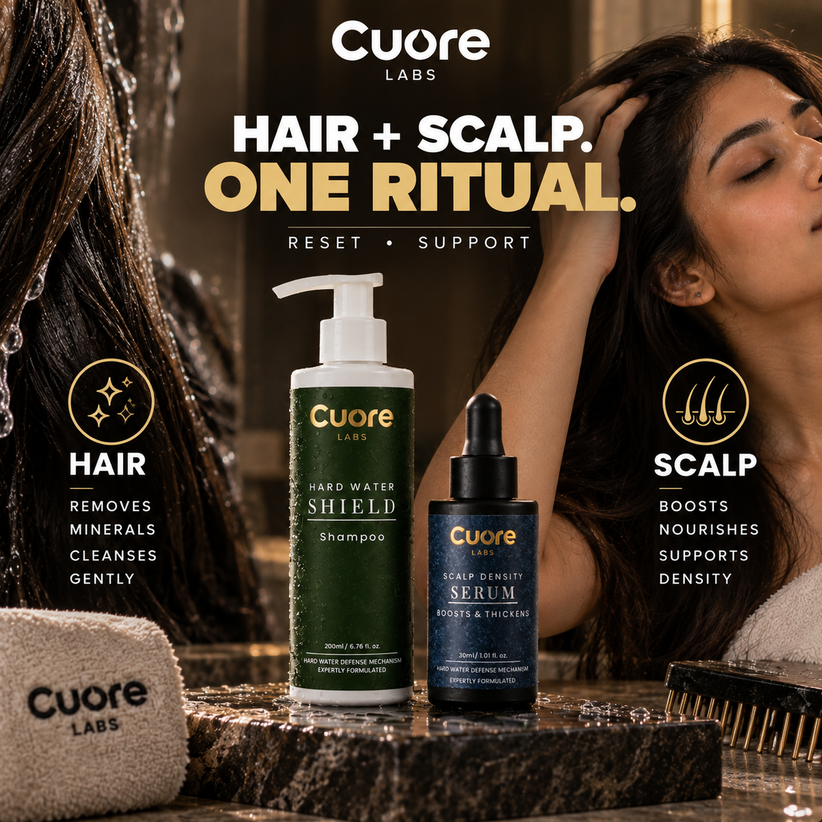 Hard Water Hair Ritual — Shampoo + Scalp Density Serum