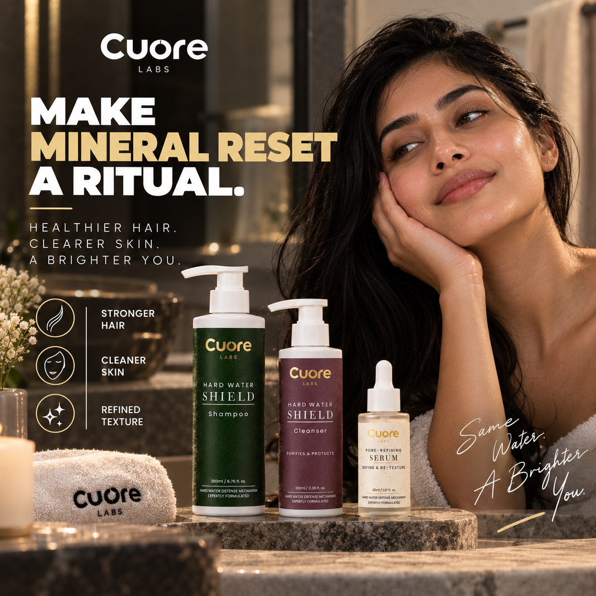 Mineral Reset Ritual — Shampoo + Cleanser + Pore-Refining Serum