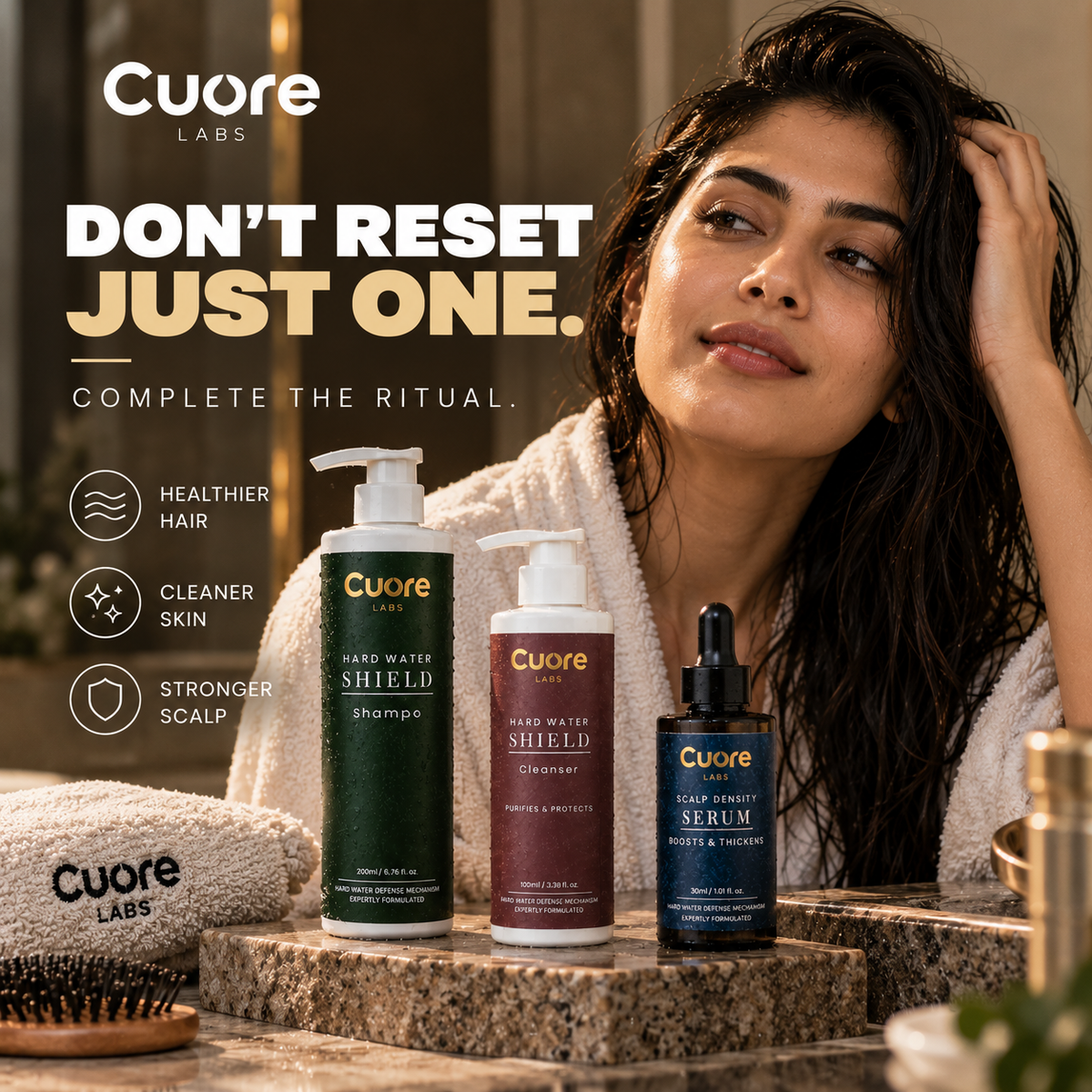 Hair + Skin Complete Ritual — Shampoo + Cleanser + Scalp Density Serum