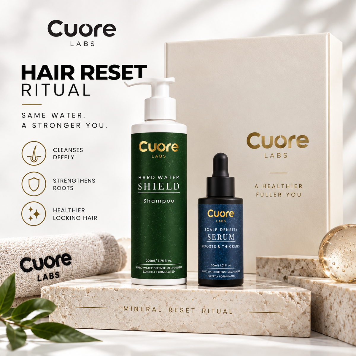 Hard Water Hair Ritual — Shampoo + Scalp Density Serum